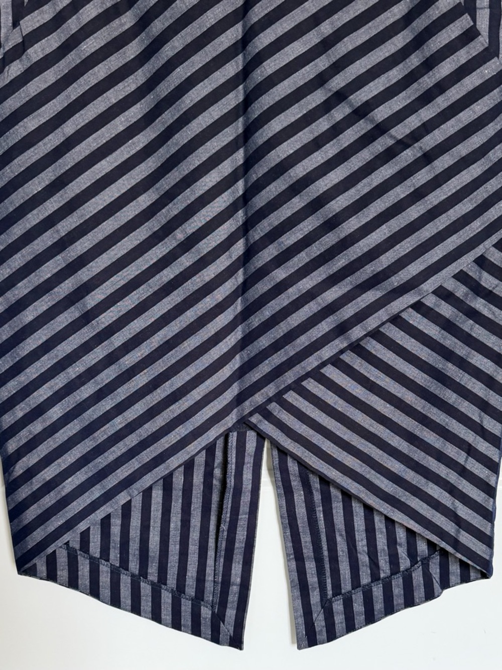 Tracy Reese Navy Blue Directional Stripe Midi Skirt Size 8 39658 - Picture 6 of 12